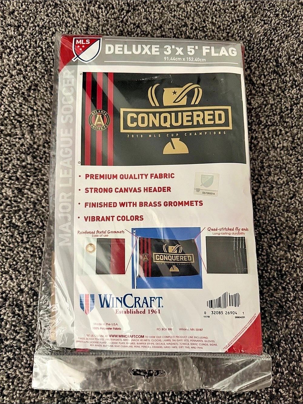 WinCraft Atlanta United Conquered 2018 MLS Cup Champions Deluxe 3' x 5' Flag